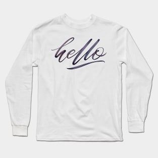 Hello in vintage engraving Long Sleeve T-Shirt